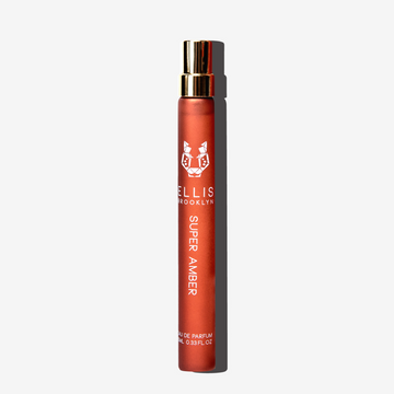 Super Amber 10ml Eau De Parfum Travel Spray on white background.