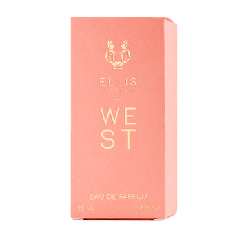West 50ml Eau De Parfum box on white background.