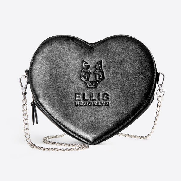 Ellis Brooklyn - Ellis Brooklyn Black Heart Bag With Chain Strap