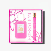 Florist Eau De Parfum Gift Set Box showing Florist 50ml Eau De Parfum and Florist 10ml Eau De Parfum Travel Spray on white background.