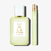 ISLA SIRENA Eau de Parfum 50ml and ISLA SIRENA Eau de Parfum 10ml on white background