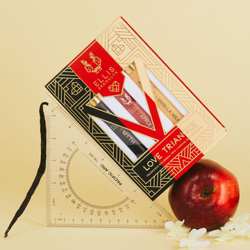 IMAGE 4: LOVE TRIANGLE TRIO ON ANGLE WITH SCENT NOTES