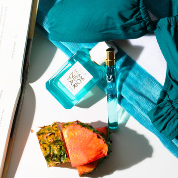 IMAGE 4: MIAMI NECTAR DUO WITH SCENT NOTES, TOWEL, BOOK, AND BIKINI