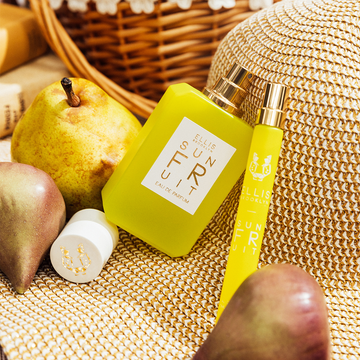 IMAGE 4: SUN FRUIT 50ML BOTTLE AND TRAVEL SPRAY ON HAT WITH SCENT NOTES